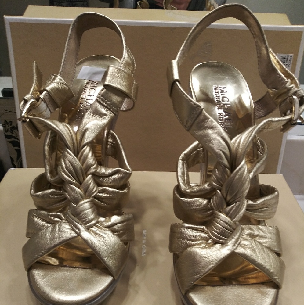 Michael Kors Platform Gold Sandals